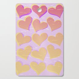 hearts yellow Cutting Board