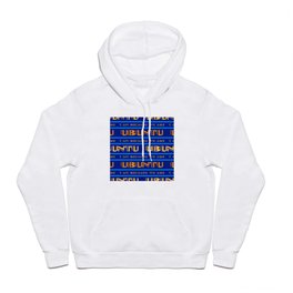Ubuntu Unity In Swahili Blue Background And Yellow Text Hoody | Digital, Typography, Unity, Art, Funny, Text, Blue, Pattern, Language, Education 