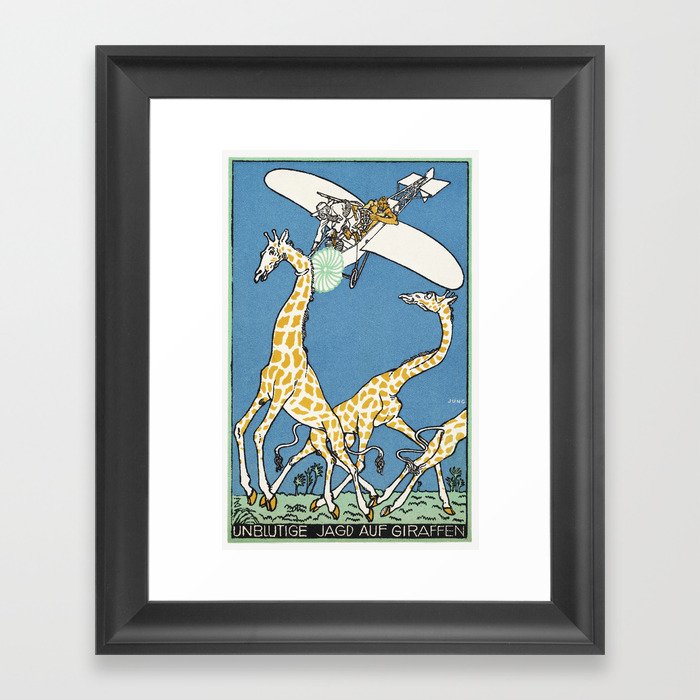 Bloodless Giraffe Hunt Framed Art Print