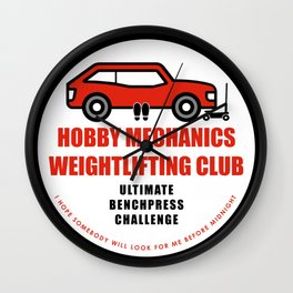 Hobby Mechanics Weightlifting Club Wall Clock