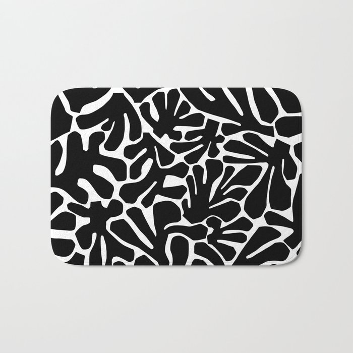 The Cut Outs // B&W Bath Mat | Collage, Digital, Pattern, Abstract, Nature-inspired, Abstract-leaves, Freeform, Hand-cut, Expression, Loose