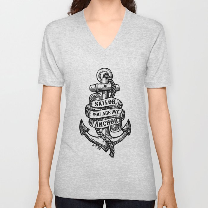 You Are My Anchor V Neck T Shirt