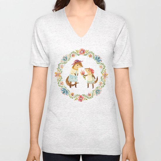 Otterly Grateful Unisex V-Neck