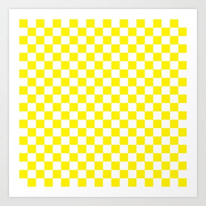 Yellow Checkerboard Pattern Art Print