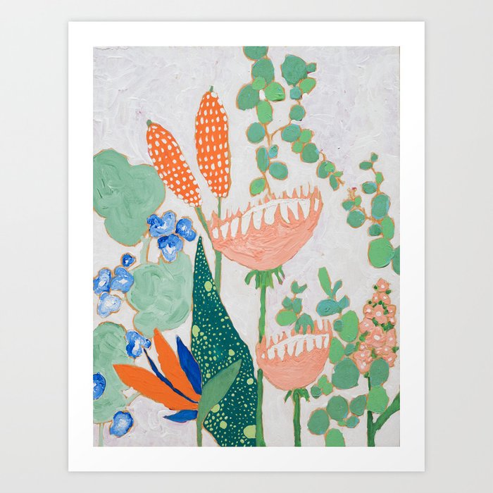 Proteas And Birds Of Paradise Painting Art Print By Larameintjes Proteas And Birds Of Paradise Painting Art Print