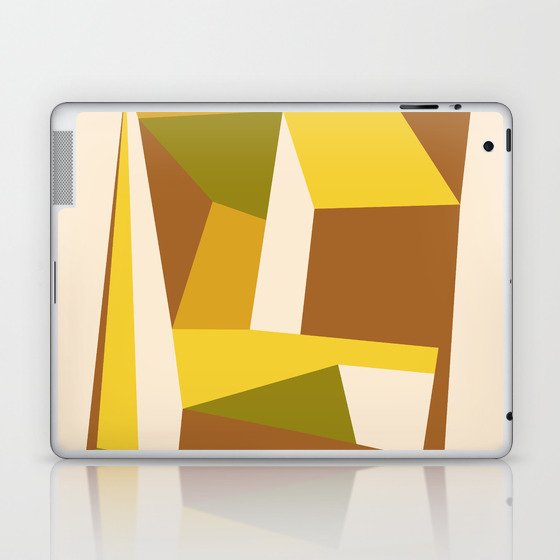 Retro Abstraction | 70s Brown and Mustard Laptop & iPad Skin