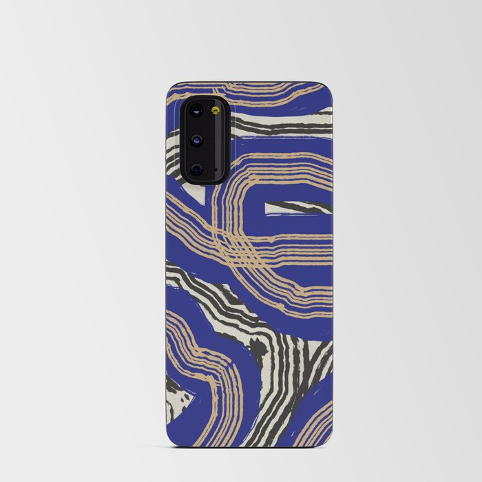 Blue and yellow thylacine stripe pattern Android Card Case