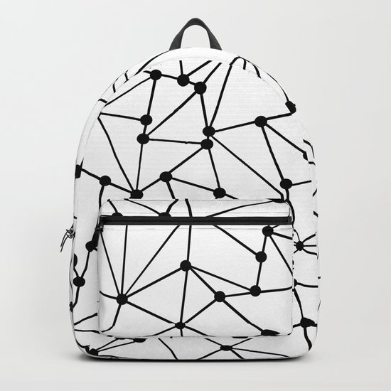 Ab Out Lines With Spots White Backpack