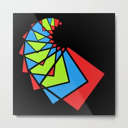 moving squares -14b- Metal Print | Blue, Digital, Red, Green, Geometric, Squares, Graphicdesign, Black, Abstract, 3Dart 