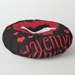 Dog Animal Hearts Day Bulldog My Valentines Day Floor Pillow