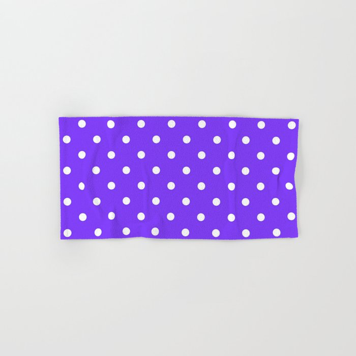 Neon Purple & White Polka Dots Hand & Bath Towel