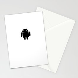 Small black Android robot Stationery Cards