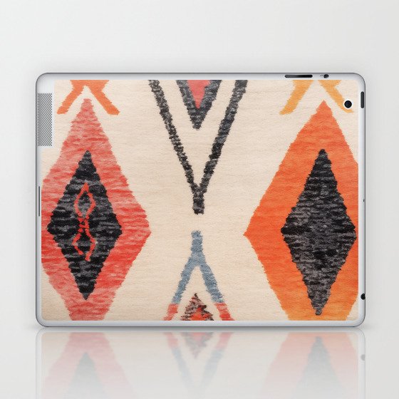 Moroccan Berber Rug Design No.30 - Multicolor, Ivory White Laptop & iPad Skin