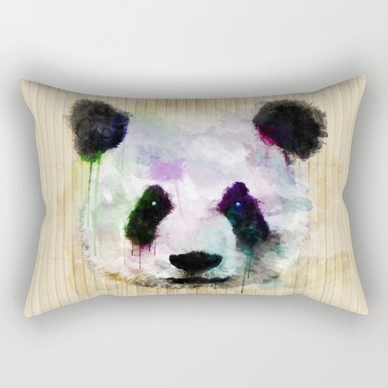 Panda Face - Watercolor Rectangular Pillow