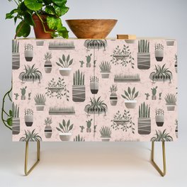 Zen Plants Pink Pattern Credenza