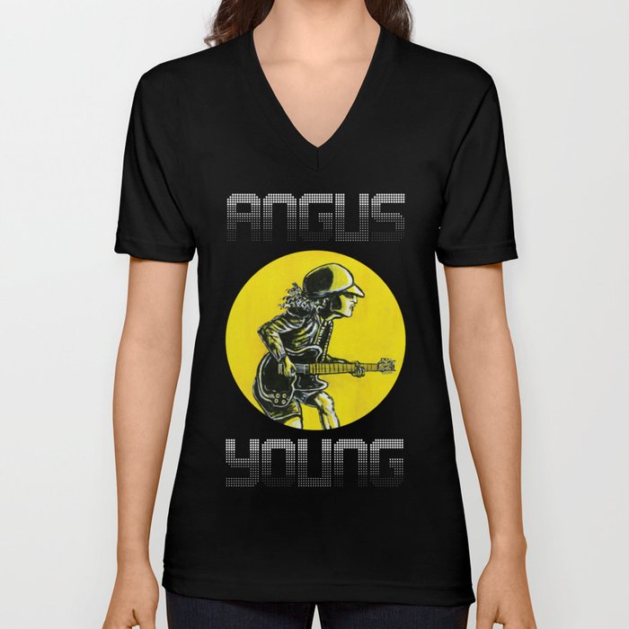 Angus Young V Neck T Shirt