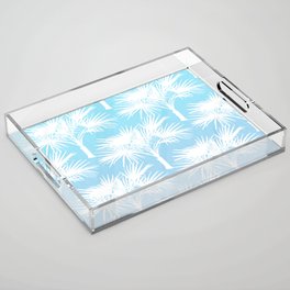 70’s Blue Ombre Tropical Palm Trees Acrylic Tray