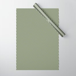 [ Thumbnail: Grey and Dark Olive Green Colored Lines/Stripes Pattern Wrapping Paper ]