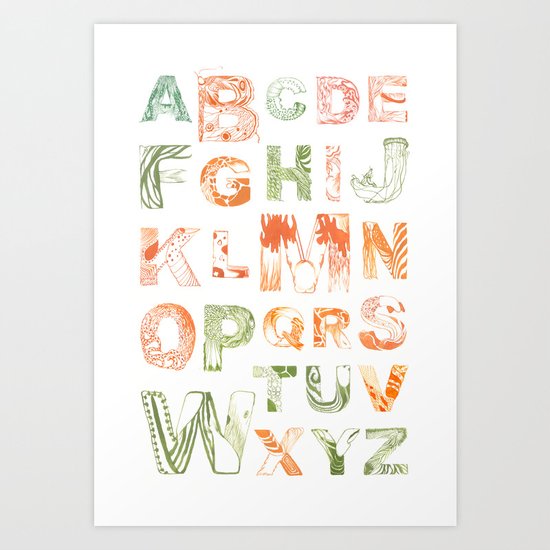 Animal Alphabets Art Print