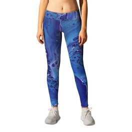 Blue & Pink Marble Abstraction Leggings