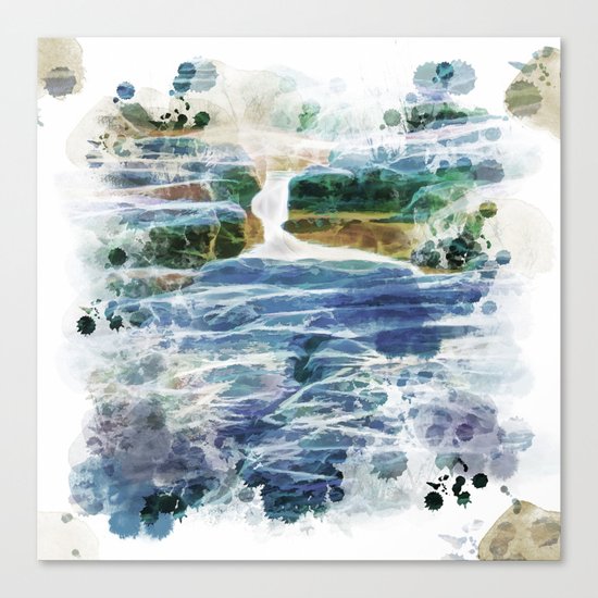 Abstract rock pool in the rough rocks Canvas Print