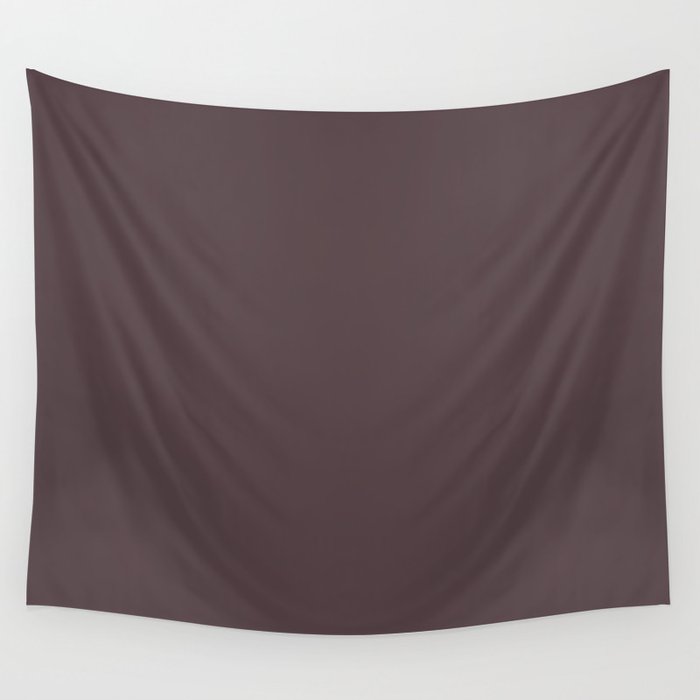 Dark Gray Purple Solid Color Pantone Raisin 19-1606 TCX Shades of Black Hues Wall Tapestry