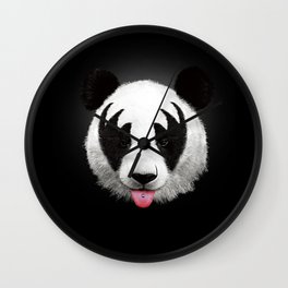 Kiss of a panda Wall Clock