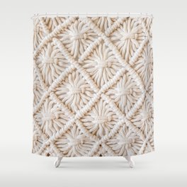 Seamless pattern handmade macrame texture Shower Curtain