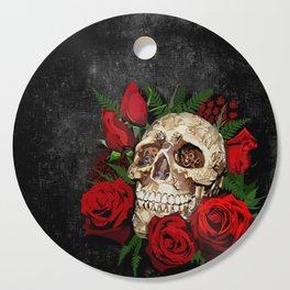 Red Rose Sugar skull Cutting Board