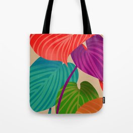 Colorful tropical leaves Tote Bag