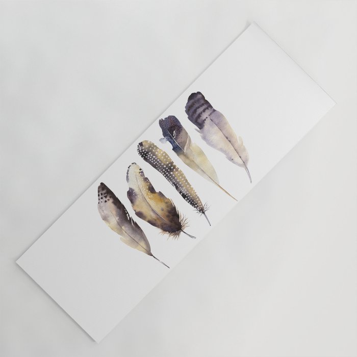 Mystical Assortment Of Feathers Watercolor Painting Delicate