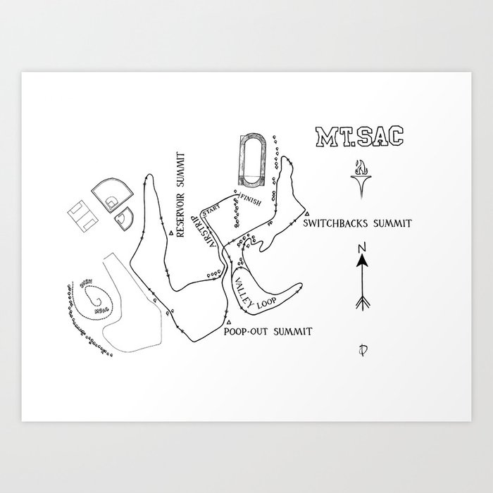 Mt. SAC CrossCountry Course Map Art Print by The Real XC Society6