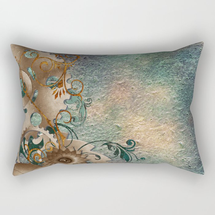 Floral Steampunk Rectangular Pillow