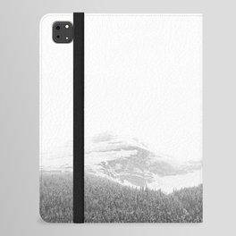 Snowy Mountains | Jasper Alberta | Landscape Photography | Black and White  iPad Folio Case