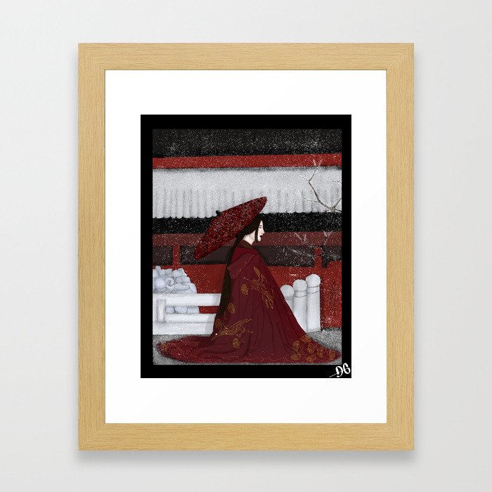 Icy red Framed Art Print