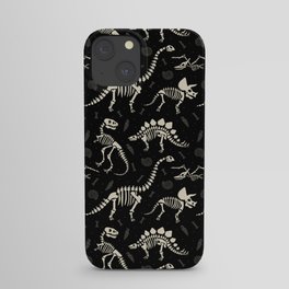 Dinosaur Fossils on Black iPhone Case