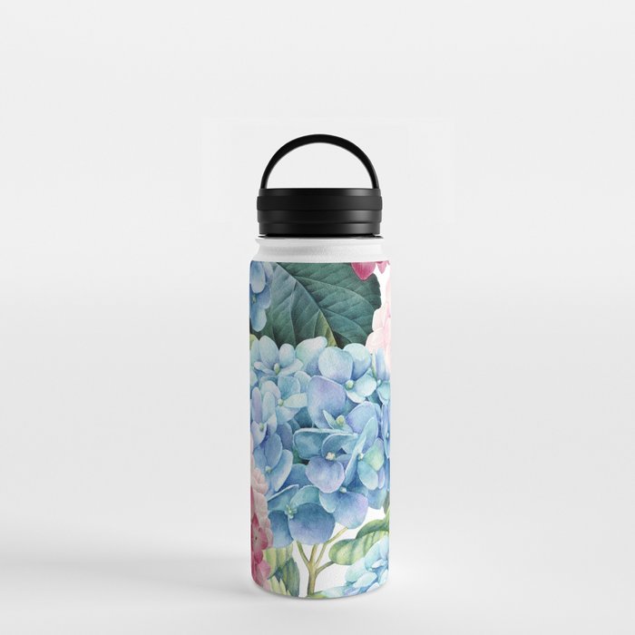 Pink Blue Hydrangea Water Bottle