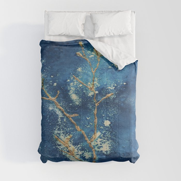 Galaxy - Cyanotype Blue Comforter