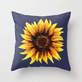 Sunflower | Navy Edit Throw Pillow