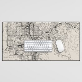 Santa Rosa USA - City Map - Black and White Aesthetic Desk Mat