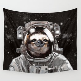Astronaut Sloth Selfie Wall Tapestry
