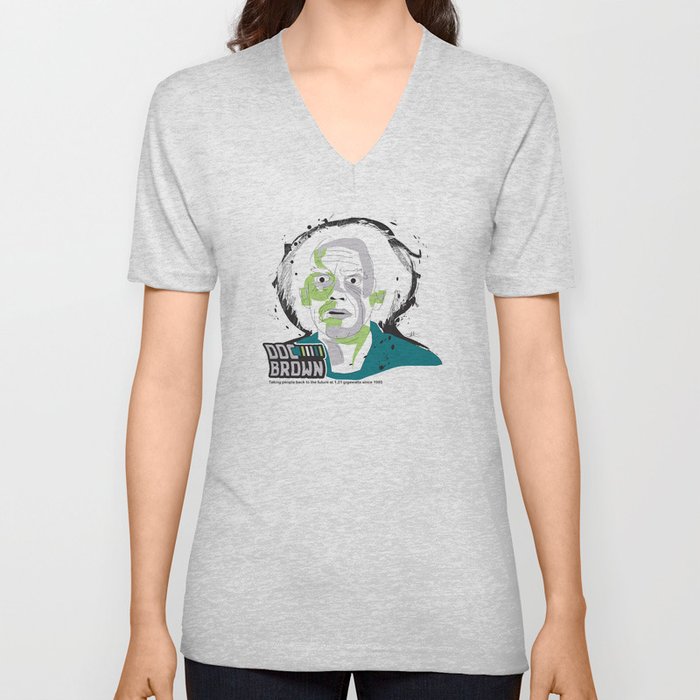 Doc Brown_INK - Back to the Future V Neck T Shirt