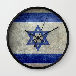 Flag of Israel - grungy Wall Clock