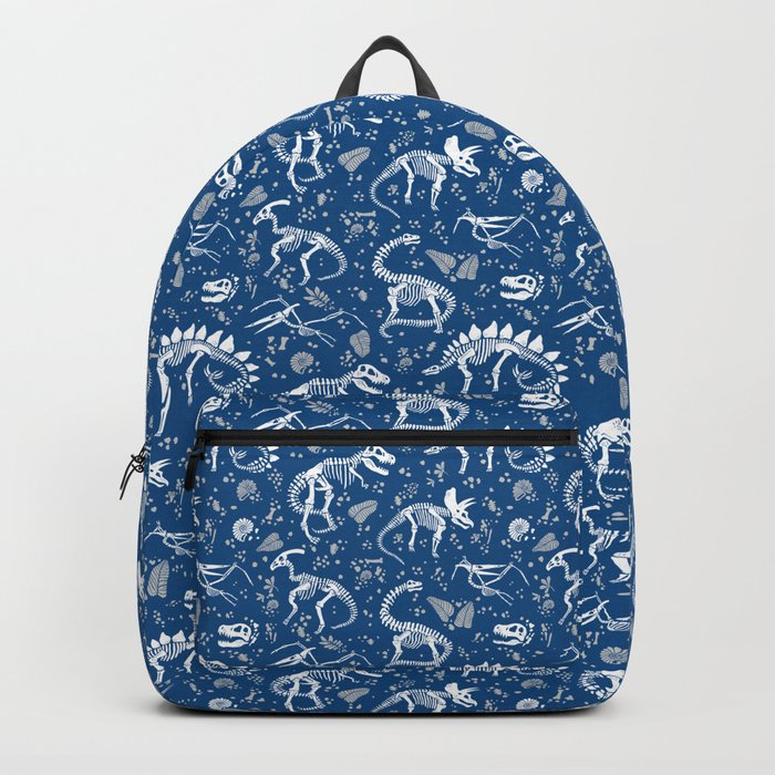 Excavated Dinosaur Fossils on Blue Backpack