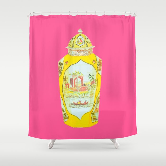 ROYAL WORCESTER PRINT PINK Shower Curtain