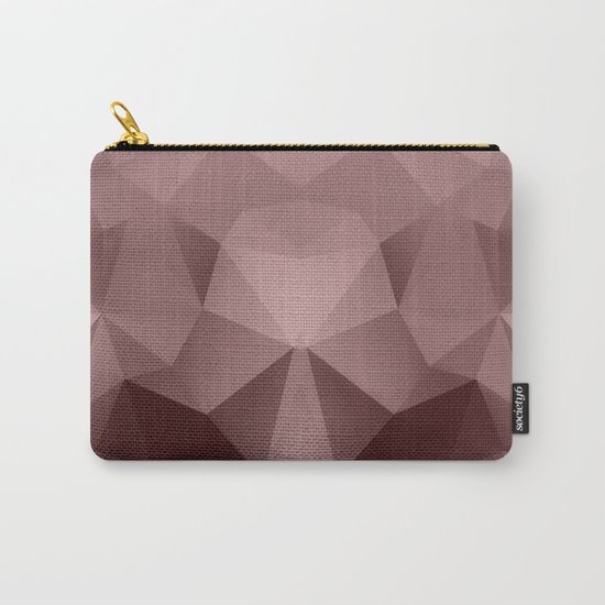 Abstract geometric polygonal pattern in grey and pink tones . Carry-All Pouch