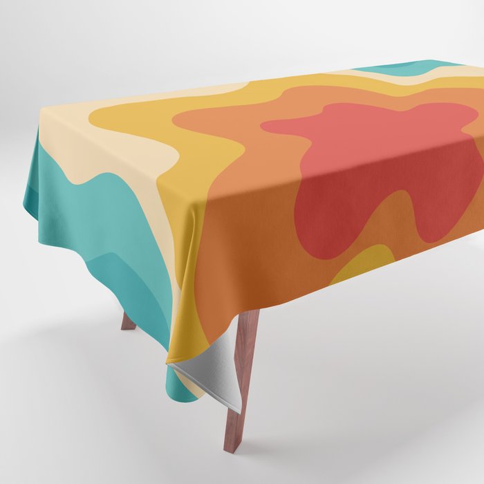 Colorful retro style swirl design 4 Tablecloth