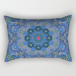 Antique Moroccan Midnight Flowers Rectangular Pillow