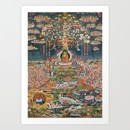 Amitayus, the Buddha of Eternal Life, 18th Century Tibet Painting Art Print