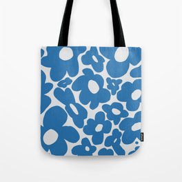 60s 70s Hippie Flowers Blue Tote Bag